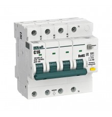 Выключатель автоматический дифференциального тока АВДТ 3P+N 16А 100мА A х-ка C ДИФ-103 6кА  16437DEK  DEKraft