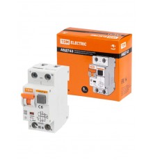 Выключатель автоматический дифференциального тока АВДТ 63 2Р(1Р+N) C6 30мА 6кА тип А  SQ0202-0100  TDM