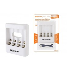 Устройство зарядное 3044 (300 mA 4 слота АА/ААА 2 кан.USB)  SQ1702-0104  TDM