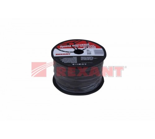 Провод ПГВА REXANT 1х0.75 мм, черный, бухта 100 м 01-6506  REXANT