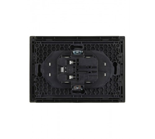 FORTE&PIANO Розетка 2-я без заземления, со шторками безвинтовое крепление 10А FP325 серый  FP-R23-10-1-K03  IEK