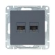 Механизм розетки RJ45 - 2шт, (cat5), графит Эпика  UP1-SOG-2RJ45-5 EKF