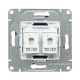 Механизм розетки RJ45 - 2шт, (cat5), графит Эпика  UP1-SOG-2RJ45-5 EKF
