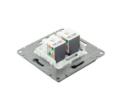 Механизм розетки RJ45 - 2шт, (cat5), графит Эпика  UP1-SOG-2RJ45-5 EKF