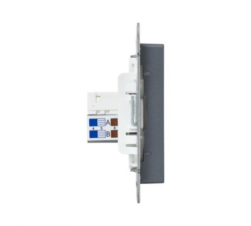 Механизм розетки RJ45 - 2шт, (cat5), графит Эпика  UP1-SOG-2RJ45-5 EKF