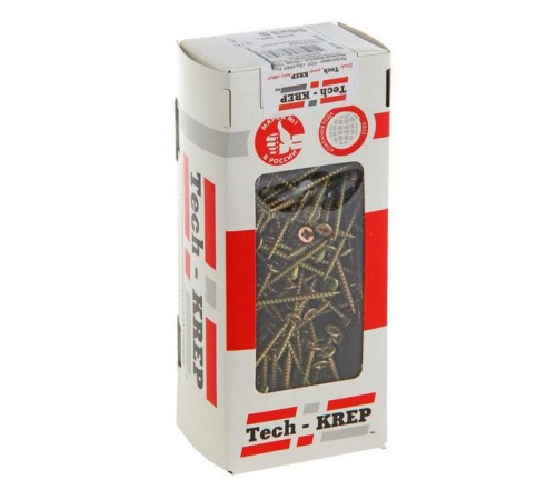 Саморезы универсальные 50х3,5 мм (200 шт) желтые - коробка с окном ( 0,41 кг)  102238  Tech-KREP