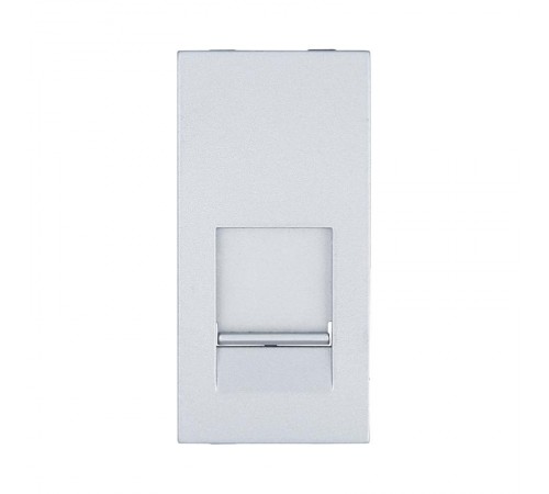 45-Накладка для розетки телефонной, компьютерной RJ,  45х22,5мм (сереб.металлик) LK45 (60 шт) 1 кор.=600 шт.