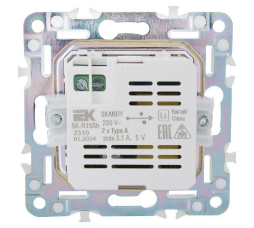 SKANDY Розетка USB A+A 3,1А SK-R15Sh шампань  SK-U21-D31-K37  IEK