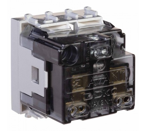 Розетка модульная, 2P+E, с з/ш, "Avanti", "Закаленная сталь", 2 модуля  4404002  DKC