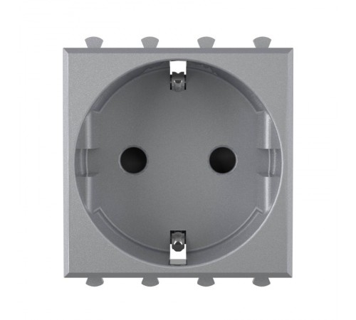 Розетка модульная, 2P+E, с з/ш, "Avanti", "Закаленная сталь", 2 модуля  4404002  DKC