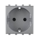 Розетка модульная, 2P+E, с з/ш, "Avanti", "Закаленная сталь", 2 модуля  4404002  DKC