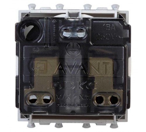 Розетка модульная, 2P+E, с з/ш, "Avanti", "Закаленная сталь", 2 модуля  4404002  DKC