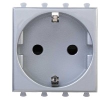 Розетка модульная, 2P+E, с з/ш, "Avanti", "Закаленная сталь", 2 модуля  4404002  DKC