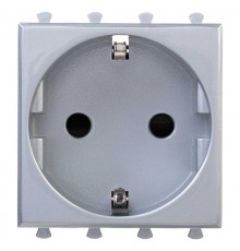Розетка модульная, 2P+E, с з/ш, "Avanti", "Закаленная сталь", 2 модуля  4404002  DKC