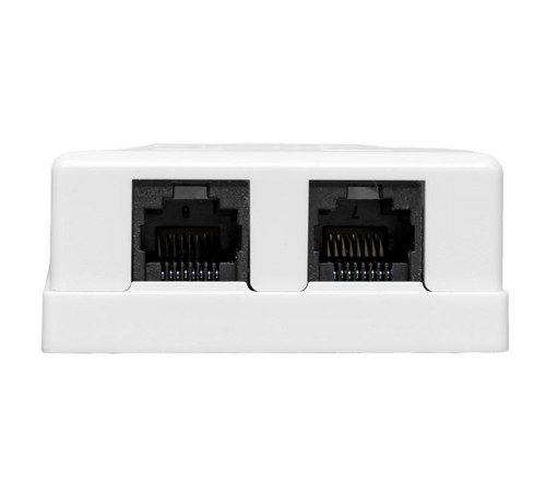 Розетка настенная TERACOM Cat.5E неэкранированная 2 порта RJ-45 Dual IDC белая  TRC-WBOX-2RJ45-5EUTP-WH  EKF