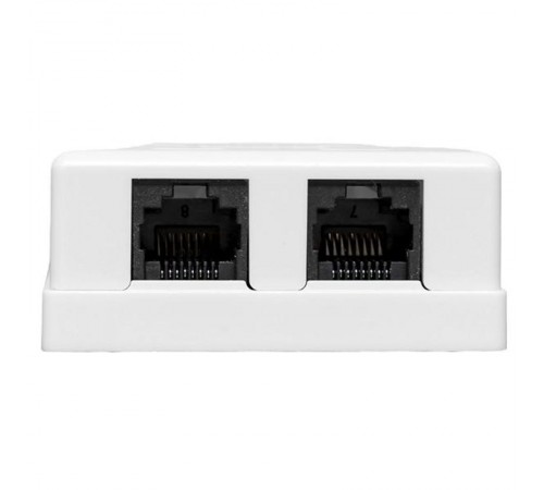 Розетка настенная TERACOM Cat.5E неэкранированная 2 порта RJ-45 Dual IDC белая  TRC-WBOX-2RJ45-5EUTP-WH  EKF