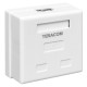 Розетка настенная TERACOM Cat.5E неэкранированная 2 порта RJ-45 Dual IDC белая  TRC-WBOX-2RJ45-5EUTP-WH  EKF