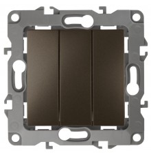 Выключатель тройной 12-1107-13 10АХ-250В,  бронза  Б0019300  ЭРА