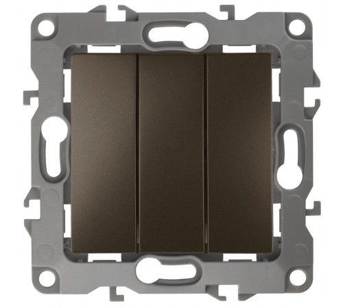 Выключатель тройной 12-1107-13 10АХ-250В,  бронза  Б0019300  ЭРА