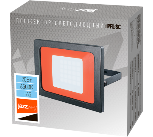Прожектор светодиодный СДО PFL-SC 20Вт 6500К IP65 матовое стекло  5004887  Jazzway