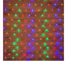 Гирлянда "Сеть" 1,5х1,5м, прозрачный ПВХ, 150 LED Мультиколор  215-129  NEON-NIGHT