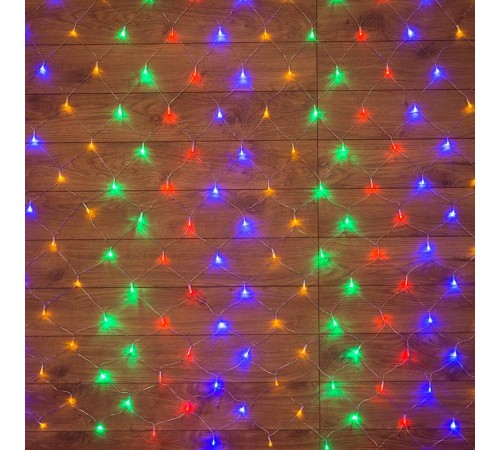 Гирлянда "Сеть" 1,5х1,5м, прозрачный ПВХ, 150 LED Мультиколор  215-129  NEON-NIGHT
