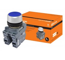Кнопка с фиксацией MP2-20L в сборе d22мм 1з+1р синяя  SQ0747-0010  TDM