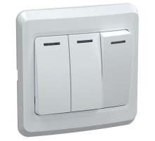 ВЕГА белый Выключатель 3-клавишный 10А ВС10-3-0-ВБ  EVV30-K01-10-DM  GENERICA