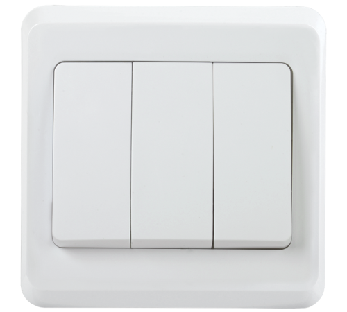 ВЕГА белый Выключатель 3-клавишный 10А ВС10-3-0-ВБ  EVV30-K01-10-DM  GENERICA