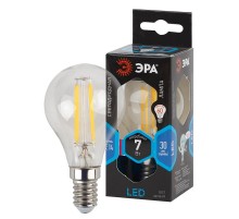 Лампа светодиодная F-LED P45-7W-840-E14 (филамент, шар, 7Вт, нейтр, E14)  Б0027947  ЭРА