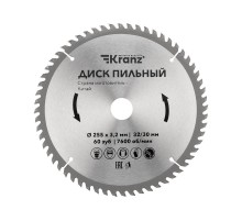 Диск пильный 255 мм х 60 зуб х 32/30 мм  KR-92-0131  Kranz