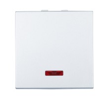 Выключатель с индикатором 45х45 мм (схема 1L) 16 A, 250 B (серебристый металлик) LK45  850903  Ecoplast