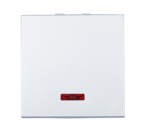 Выключатель с индикатором 45х45мм (схема 1L) 16 A, 250 B (серебристый металлик) LK45  850903-1  Ecoplast