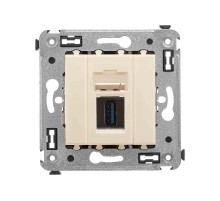 USB 3.0 розетка одинарная в стену, тип А-А, "Avanti", "Ванильная дымка"  4405303  DKC