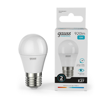 Лампа светодиодная LED Elementary Шар 12W 920lm E27 4100K  53222  Gauss