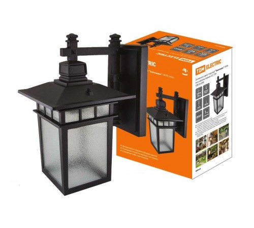 Светильник садово-парковый НБУ Тамплиеры 100Вт ЛН/КЛЛ/LED Е27 IP54 вниз, шагрень/черный  SQ0330-0300  TDM