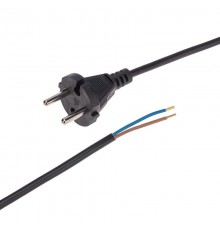 Шнур электрический с вилкой ПВС 2х0,75 мм2 5м (черный)  11-1301  REXANT