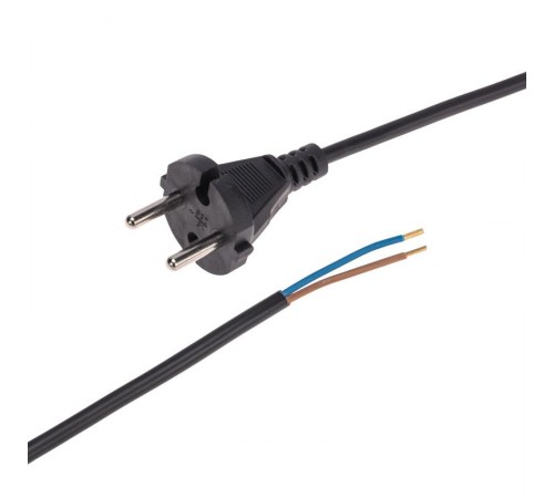 Шнур электрический с вилкой ПВС 2х0,75 мм2 5м (черный)  11-1301  REXANT