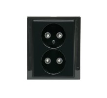 Розетка Double Shuko 16А 230В, без заземления, Impressivo, антрацит  302UJ-81   2TKA00000339  ABB