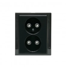 Розетка Double Shuko 16А 230В, без заземления, Impressivo, антрацит  302UJ-81   2TKA00000339  ABB