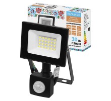 Прожектор СДО-05-030-ИКД (ИК датчик) 30 Вт, 2400 лм, 6500 К, 220-240 В, IP44, черный, Народный  SQ0336-0291  TDM
