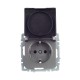 BRITE Розетка с заземлением со шторками с кр. 16А IP20 РСбш10-3-БрС сталь  BR-R16-16-K46  IEK
