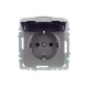 BRITE Розетка с заземлением со шторками с кр. 16А IP20 РСбш10-3-БрС сталь  BR-R16-16-K46  IEK