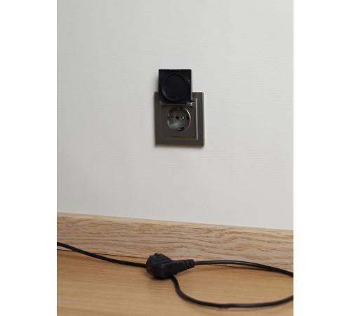 BRITE Розетка с заземлением со шторками с кр. 16А IP20 РСбш10-3-БрС сталь  BR-R16-16-K46  IEK