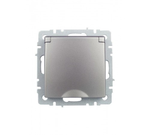 BRITE Розетка с заземлением со шторками с кр. 16А IP20 РСбш10-3-БрС сталь  BR-R16-16-K46  IEK