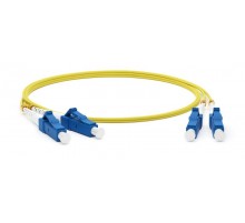 Патч-корд FC-D2-9-LC/UR-LC/UR-H-2M-LSZH-YL волоконно-оптический (шнур) SM 9/125 (OS2), LC/UPC-LC/UPC, 2.0 мм, duplex, LSZH, 2 м  28075  Hyperline
