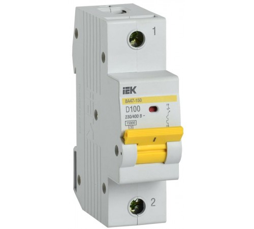 Выключатель автоматический однополюсный ВА47-150 100А D 15кА KARAT  MVA50-1-100-D  IEK