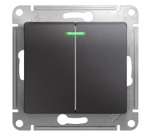 Glossa Графит Выключатель 2-клавишный с подсветкой, сх.5а, 10AX  GSL001353  SE