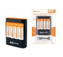 Устройство зарядное 36044Н (3600 mA 4 слота АА/ААА 4 кан.+4xAA2500 USB)  SQ1702-0101  TDM