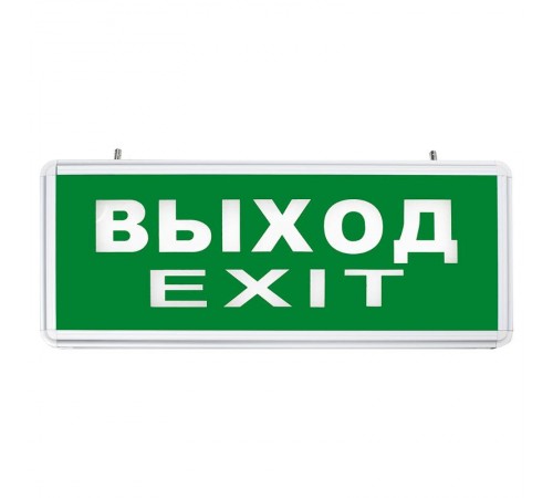 Светильник светодиодный аварийный аккумуляторный 6 LED/1W 230V, AC зеленый 355*145*25 mm, серебристый, Выход, EL50  27075  FERON